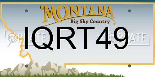 IQRT49 Montana License Plate