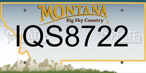 IQS8722 Montana License Plate