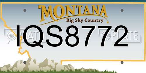 IQS8772 Montana License Plate