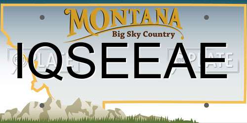 IQSEEAE Montana License Plate