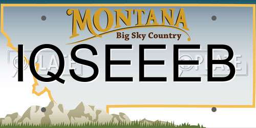 IQSEEEB Montana License Plate
