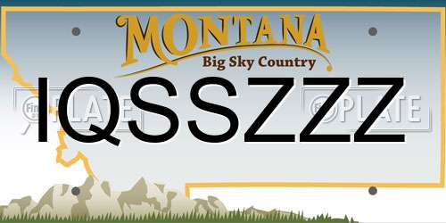 IQSSZZZ Montana License Plate