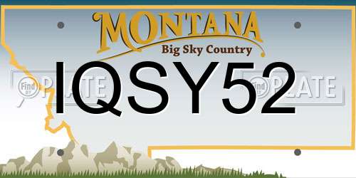 IQSY52 Montana License Plate