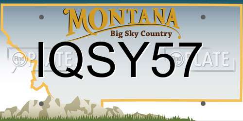 IQSY57 Montana License Plate
