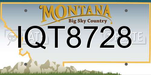 IQT8728 Montana License Plate