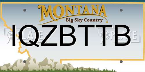 IQZBTTB Montana License Plate