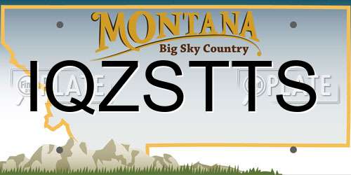 IQZSTTS Montana License Plate