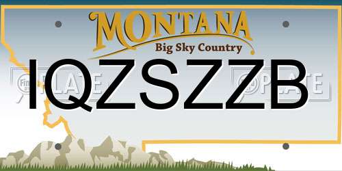 IQZSZZB Montana License Plate