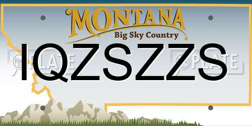 IQZSZZS Montana License Plate