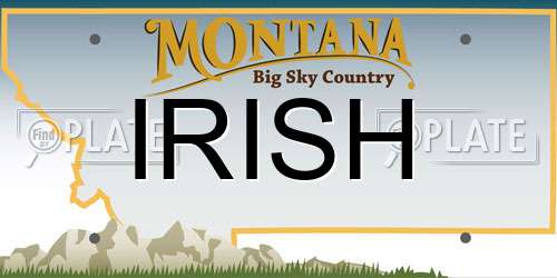 IRISH Montana License Plate