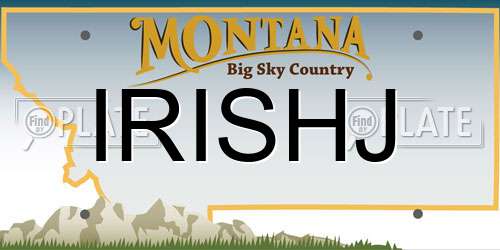 IRISHJ Montana License Plate