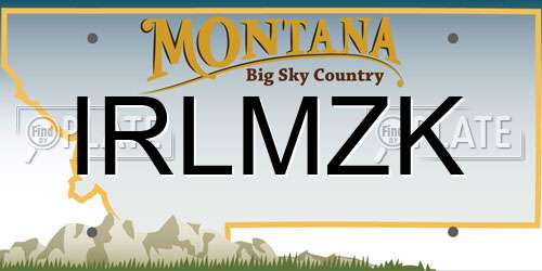 IRLMZK Montana License Plate