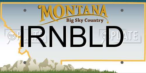 IRNBLD Montana License Plate
