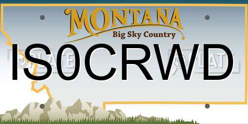 IS0CRWD Montana License Plate
