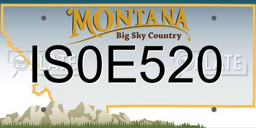 IS0E520 Montana License Plate