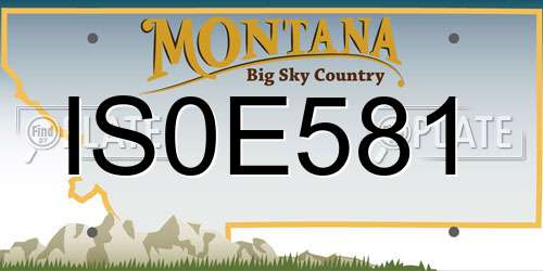 IS0E581 Montana License Plate