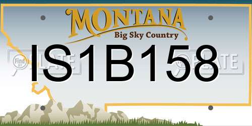 IS1B158 Montana License Plate