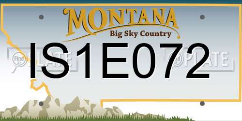 IS1E072 Montana License Plate