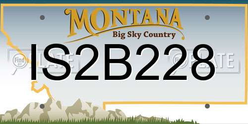 IS2B228 Montana License Plate