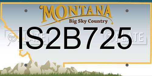 IS2B725 Montana License Plate