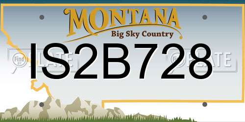 IS2B728 Montana License Plate
