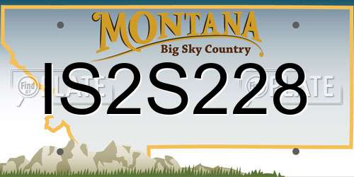 IS2S228 Montana License Plate