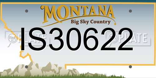 IS30622 Montana License Plate