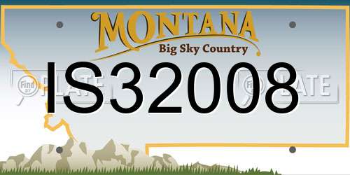 IS32008 Montana License Plate