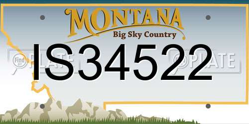 IS34522 Montana License Plate