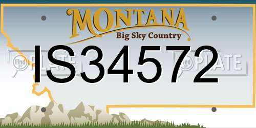 IS34572 Montana License Plate