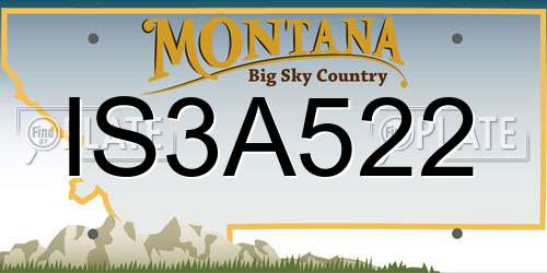IS3A522 Montana License Plate
