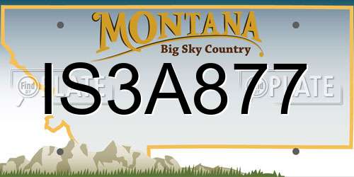 IS3A877 Montana License Plate