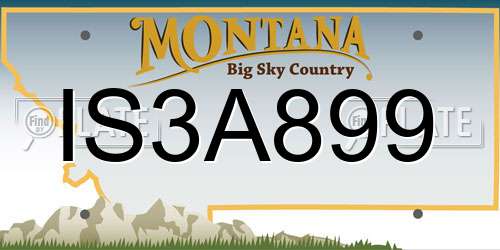 IS3A899 Montana License Plate