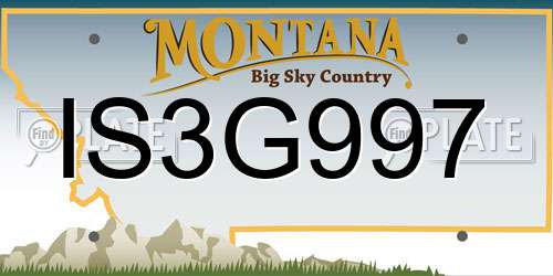 IS3G997 Montana License Plate