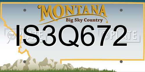 IS3Q672 Montana License Plate