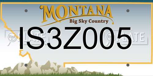 IS3Z005 Montana License Plate