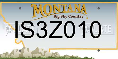 IS3Z010 Montana License Plate
