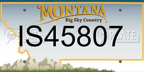 IS45807 Montana License Plate