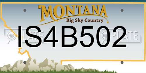IS4B502 Montana License Plate
