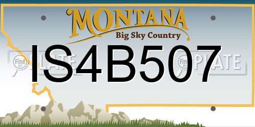 IS4B507 Montana License Plate