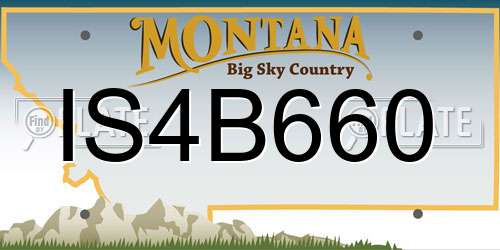 IS4B660 Montana License Plate