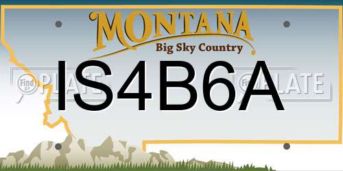 IS4B6A Montana License Plate