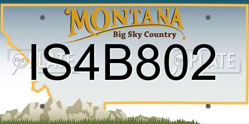 IS4B802 Montana License Plate