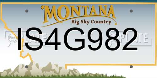 IS4G982 Montana License Plate