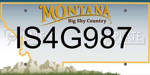 IS4G987 Montana License Plate