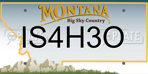 IS4H3O Montana License Plate