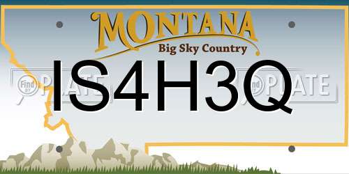 IS4H3Q Montana License Plate