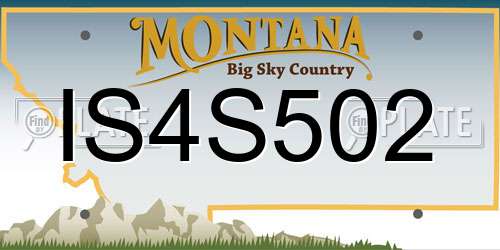 IS4S502 Montana License Plate