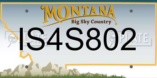 IS4S802 Montana License Plate