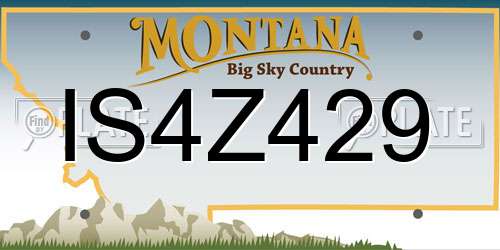 IS4Z429 Montana License Plate